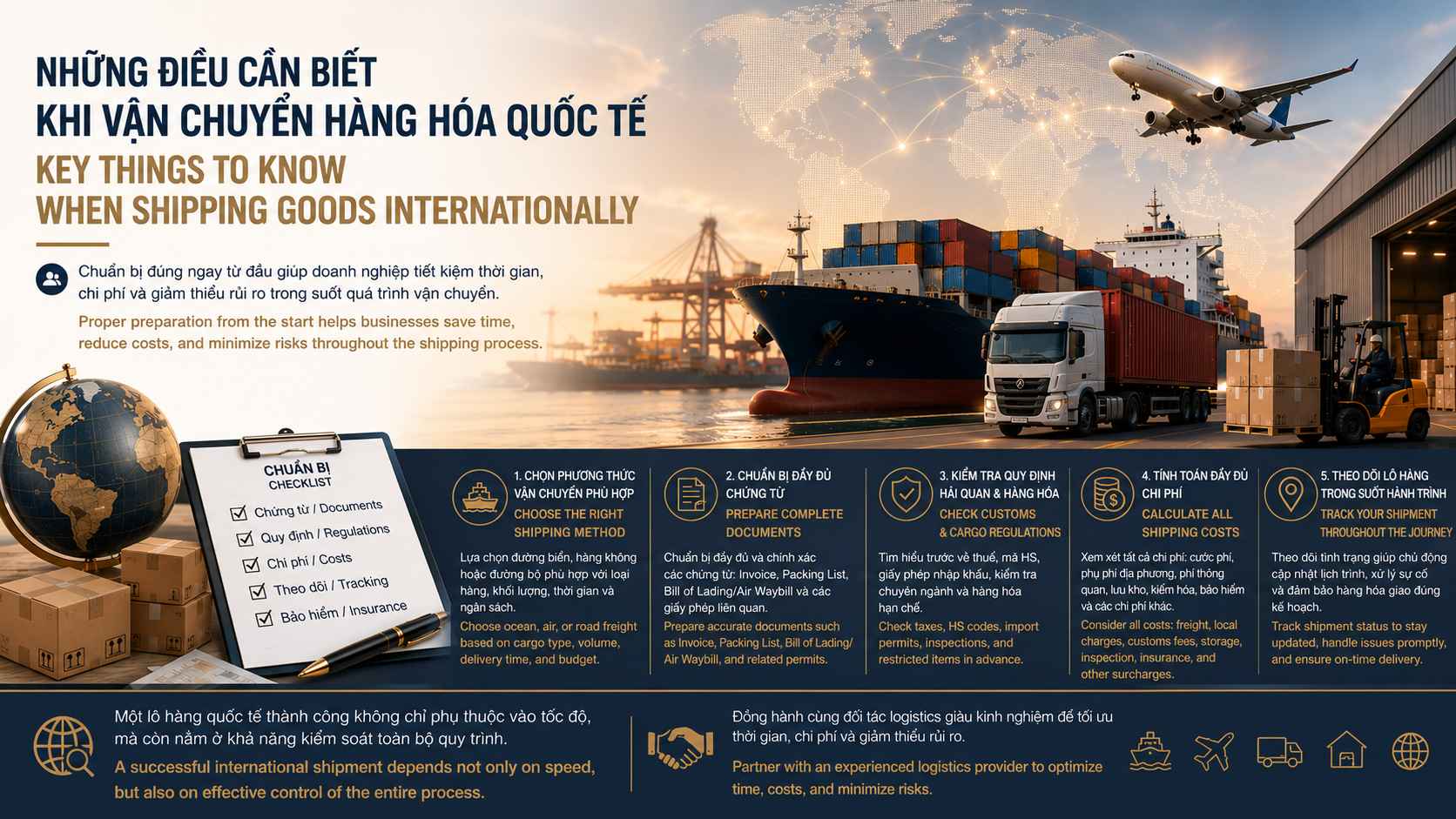 NHỮNG ĐIỀU CẦN BIẾT KHI VẬN CHUYỂN HÀNG HÓA QUỐC TẾ