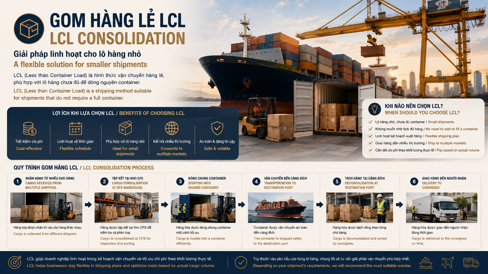 GOM HÀNG LẺ LCL - GIẢI PHÁP LINH HOẠT CHO LÔ HÀNG NHỎ