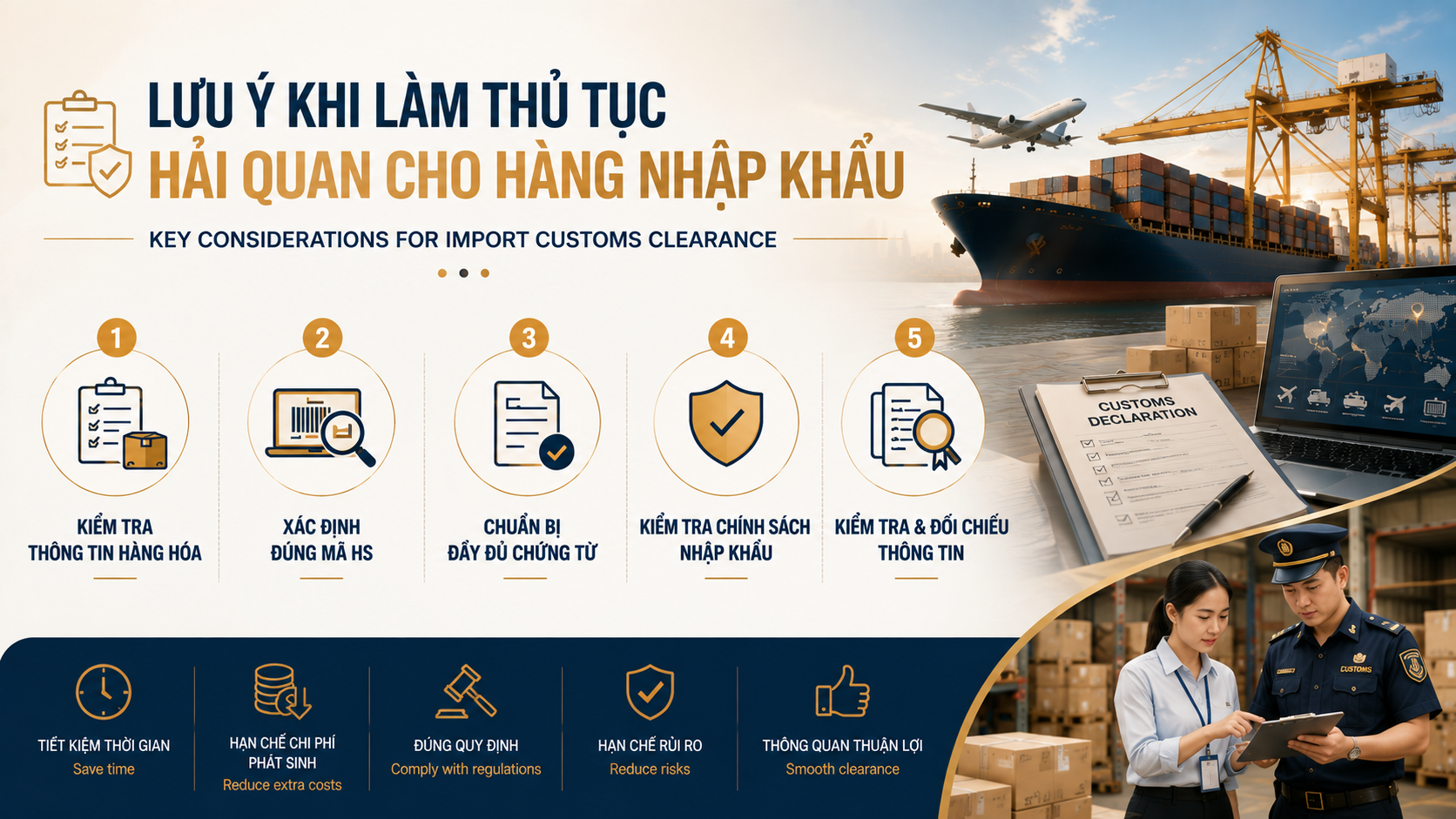 LƯU Ý KHI LÀM THỦ TỤC HẢI QUAN CHO HÀNG NHẬP KHẨU